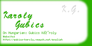 karoly gubics business card